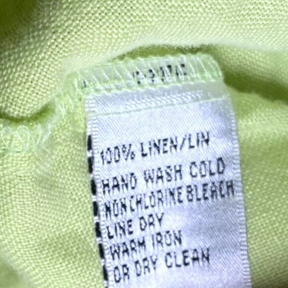 Talbots Womens Irish Linen Button-Up Blouse Size 16 Light Green Casual Comfort - Picture 5 of 5